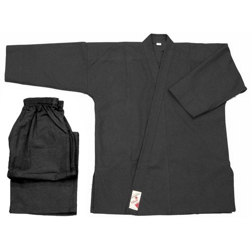 Kimono noir - Vo phuc noir initiation coton 8 oz