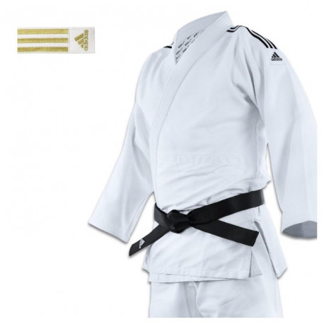 Kimono adidas judo J690 Quest à bandes or intérieur