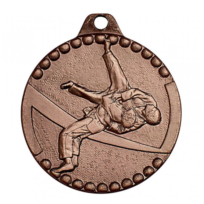 Médaille frappée judo bronze économique
