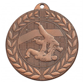 Médaille frappée judo bronze - 50 mm