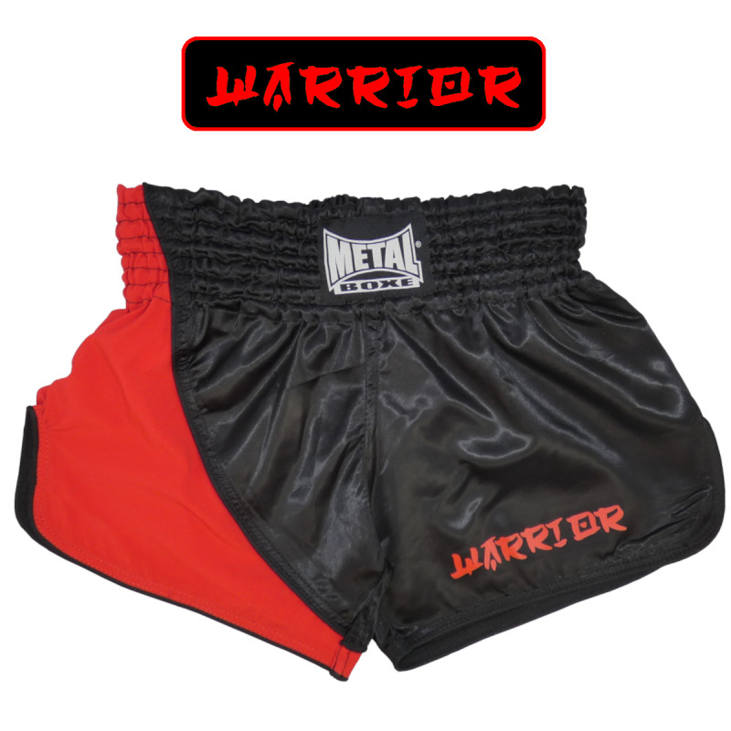 Short kick warrior metal boxe noir/rouge