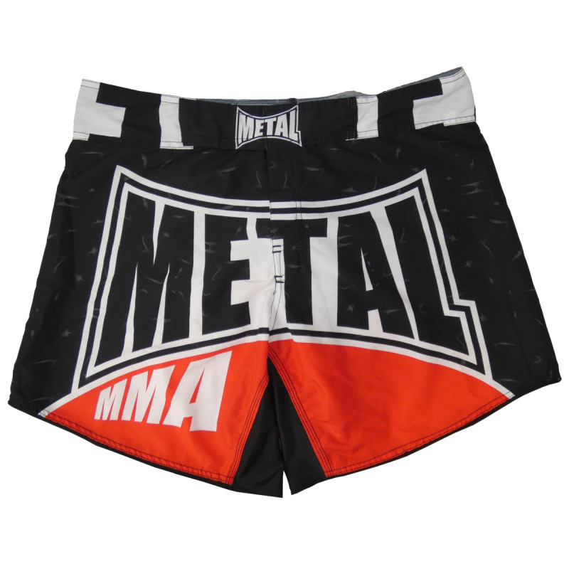 Short de MMA metal boxe rouge noir